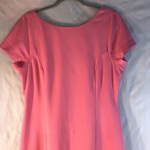 Daniel Cremieux Pink Short Sleeve Mid Length Sheath Dress Scoop Back M - Picture 2 of 10